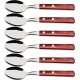 Jogo 6 Colheres Mesa Polywood aço Inox Tramontina Com Cabo De Madeira Vermelho